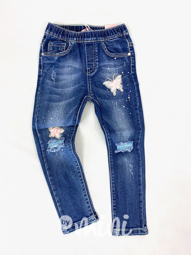Stretch  dark jeans jegginy butterfly