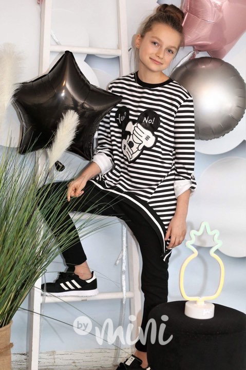 Pruhovaná atypická mikina Mickey