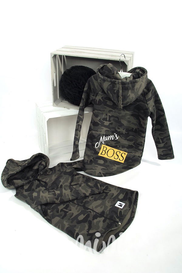 Mum's boss - thermo dlouhá mikina army