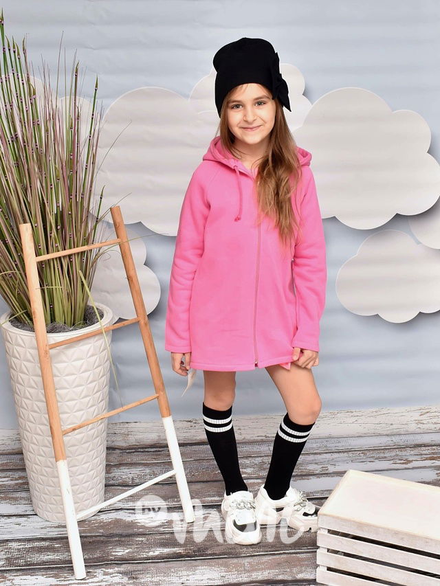 Dad's boss - vyteplená dlouhá mikina pink