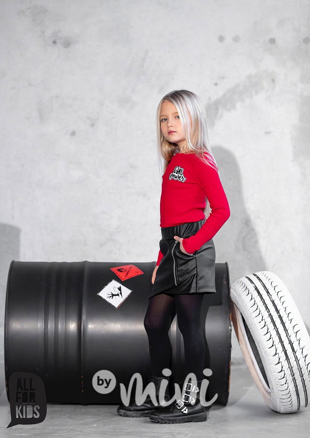 Sukňokraťasy leather look se zipem