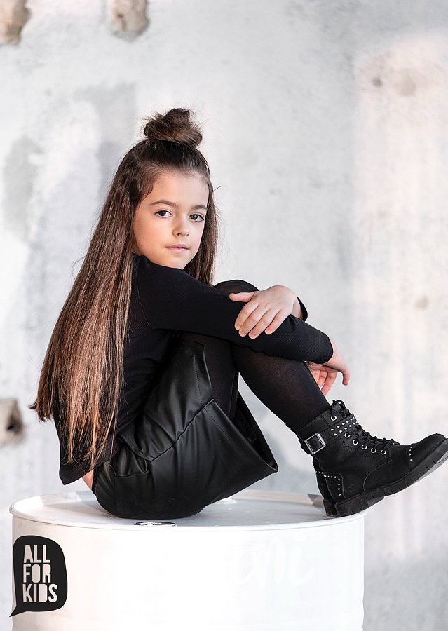Blůzka girl power žebrovaná - black