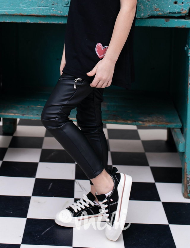 Leather legíny se zipy