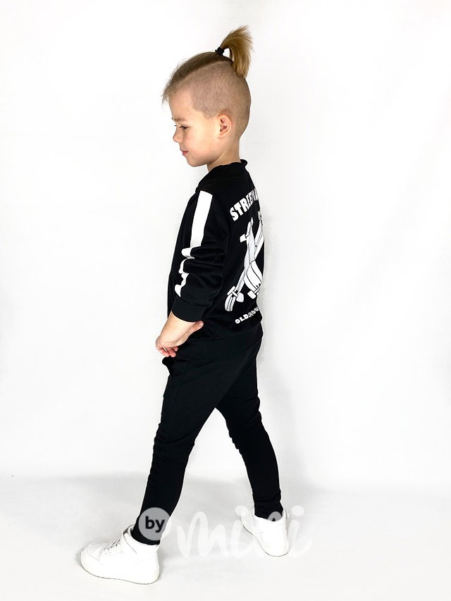 Biker slim baggy s prošitím - černé