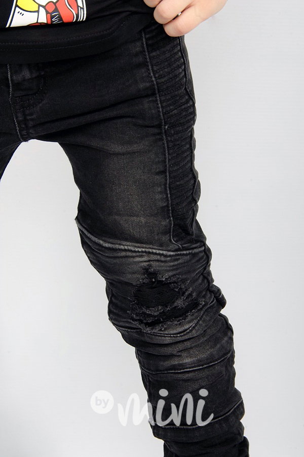 Biker slim džíny ice black !TOP!
