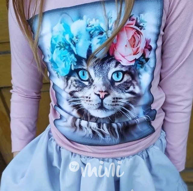 Cat longsleeve blůzka pink *Lux*