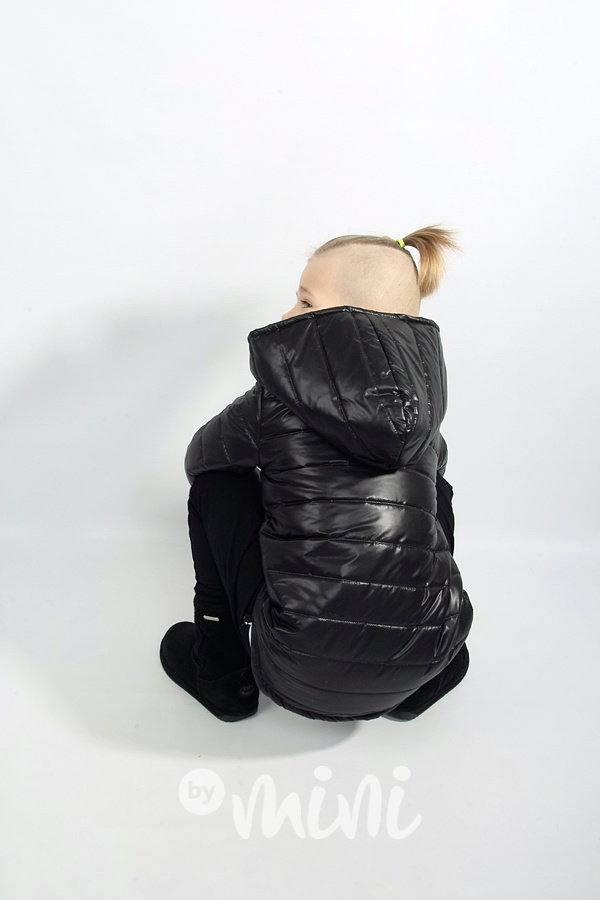 Jarní prošívaná long bunda - black
