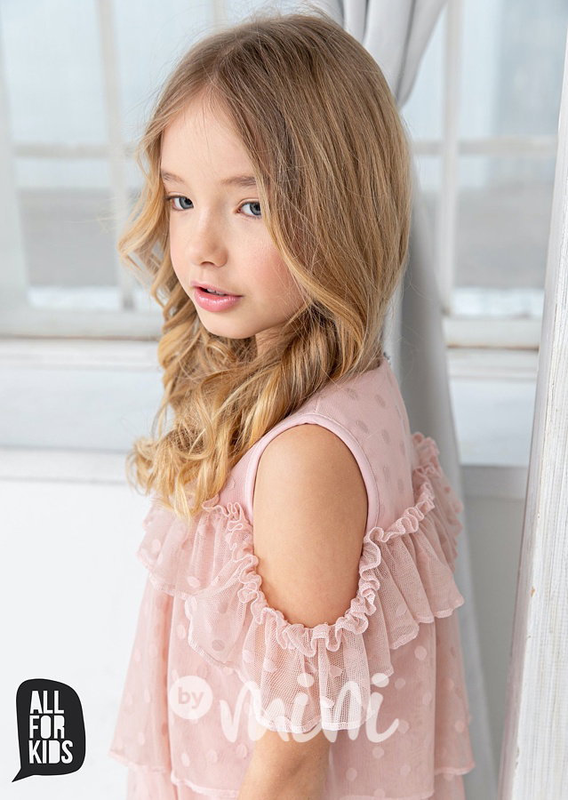 Elegant BOHO dívčí šaty - pink