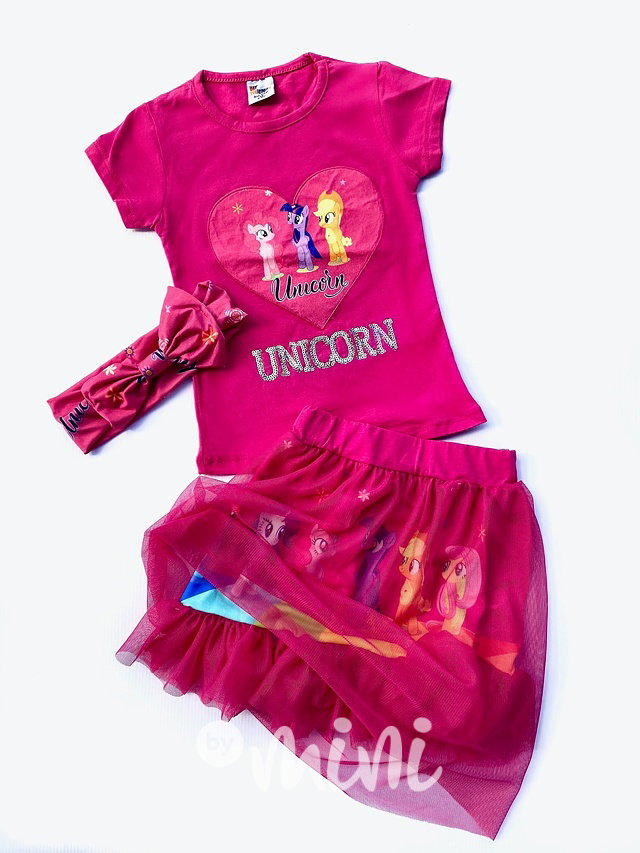 3ks UNICORN set malinový