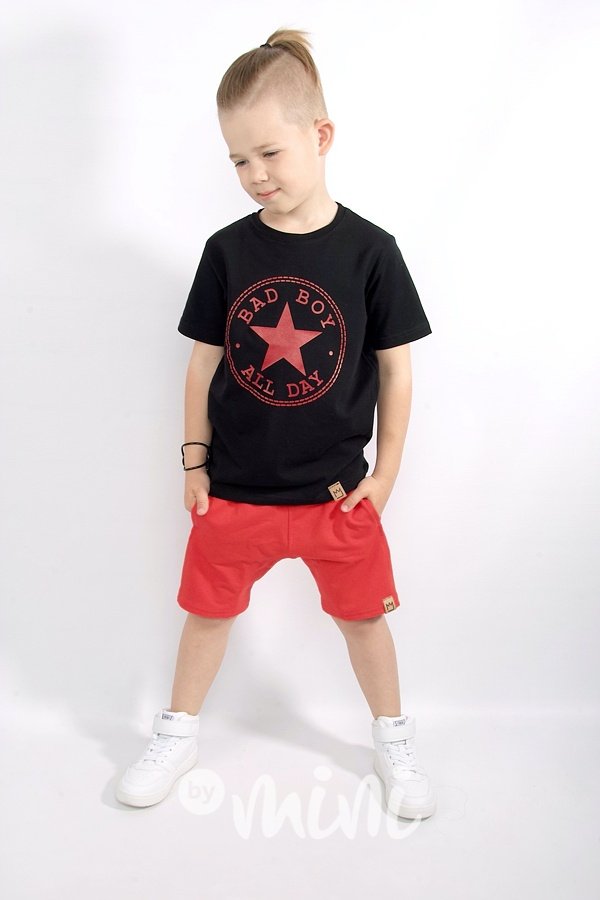 Bad boy triko - krátký rukáv - černá/červená