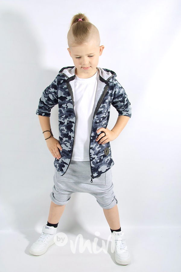 Grey army long mikina *DreamDress*