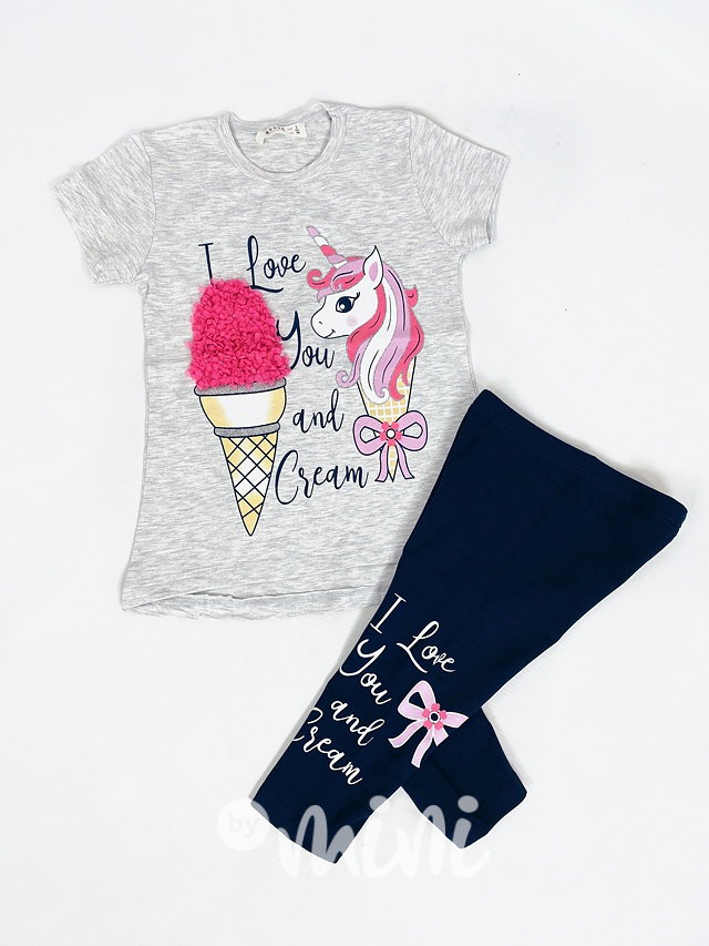 Unicorn summer set - šedá