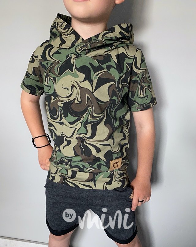 Hoodie triko - army abstract