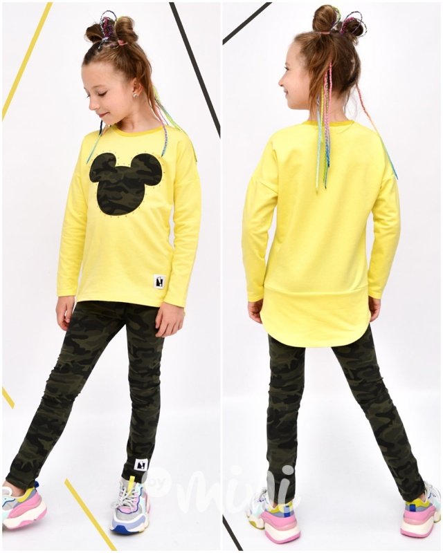 Mickey army yellow dívčí set