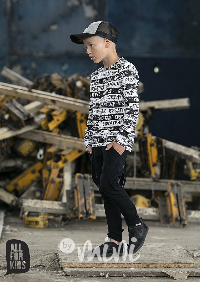 Creative mikina black/white *by AFK*