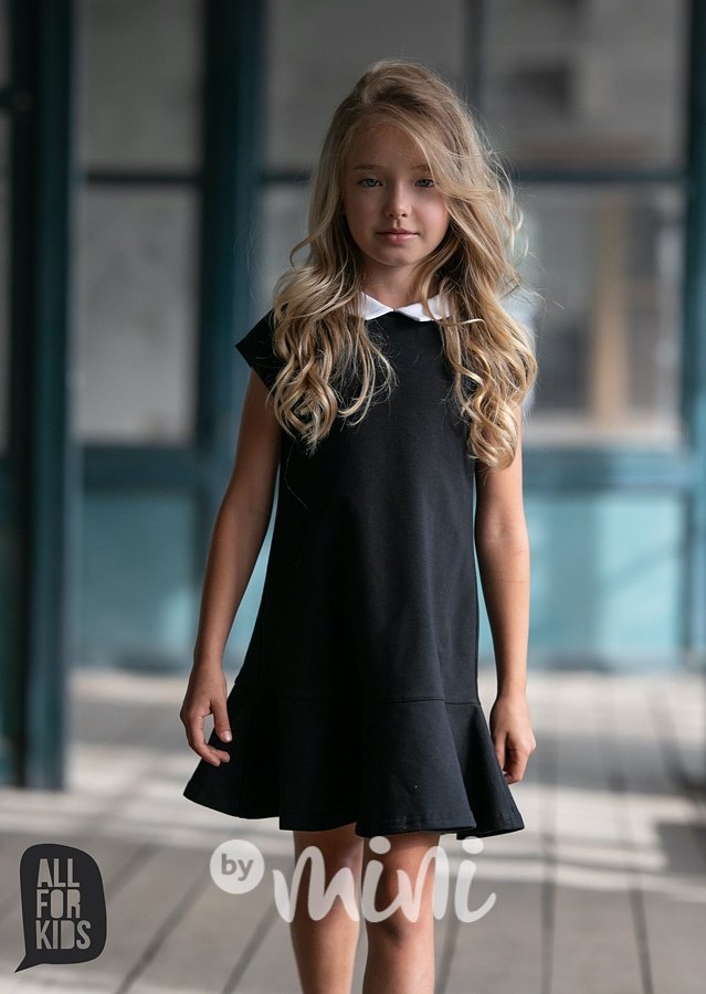 Školní šaty s límečkem - černé *by AFK*