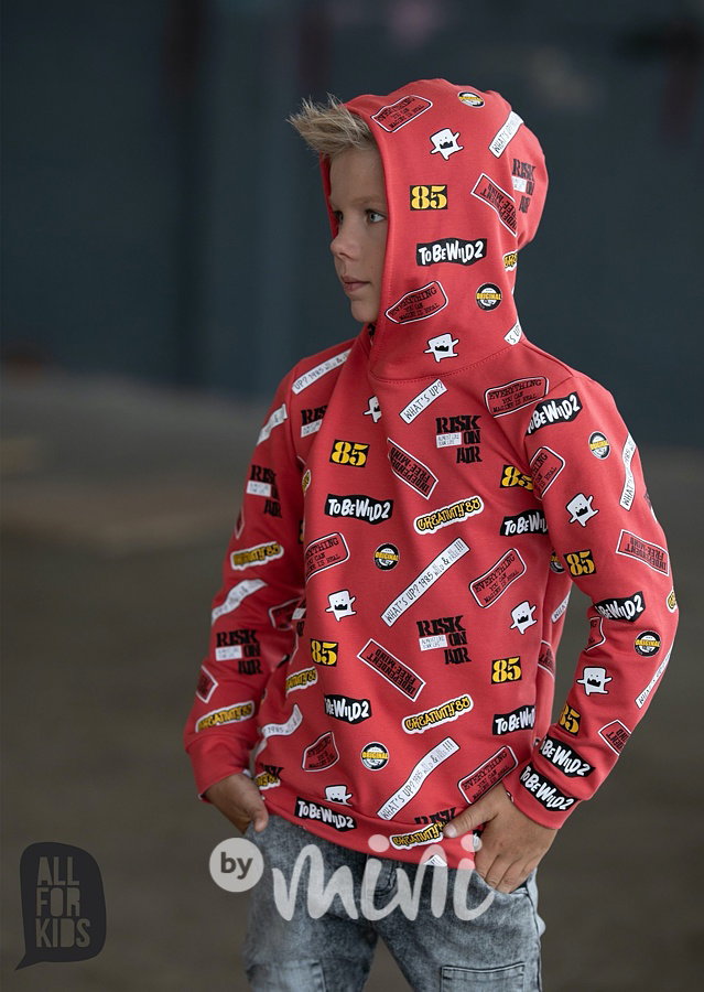 Sticker hoodie mikina - red *by AFK*