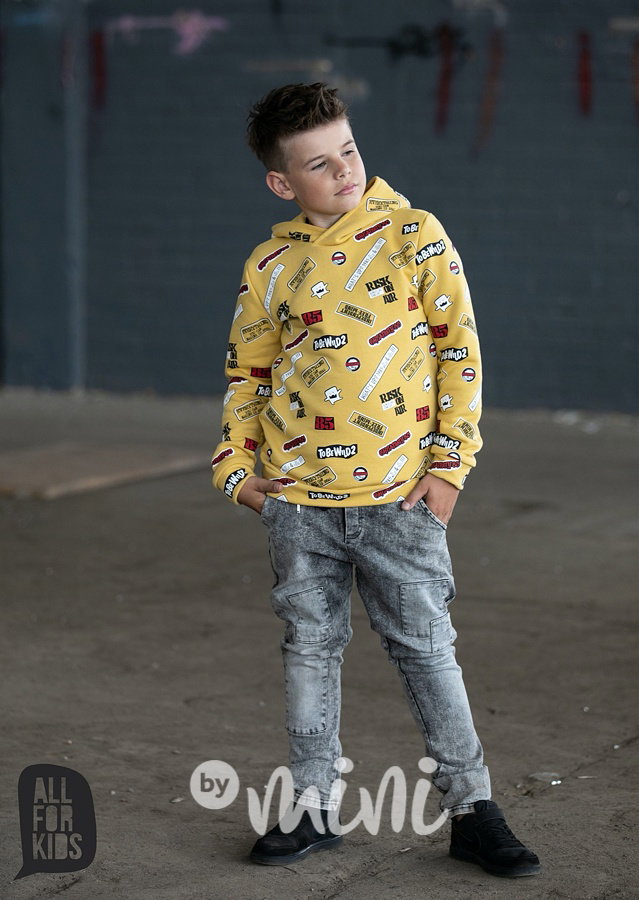 Sticker hoodie mikina - yellow *by AFK*