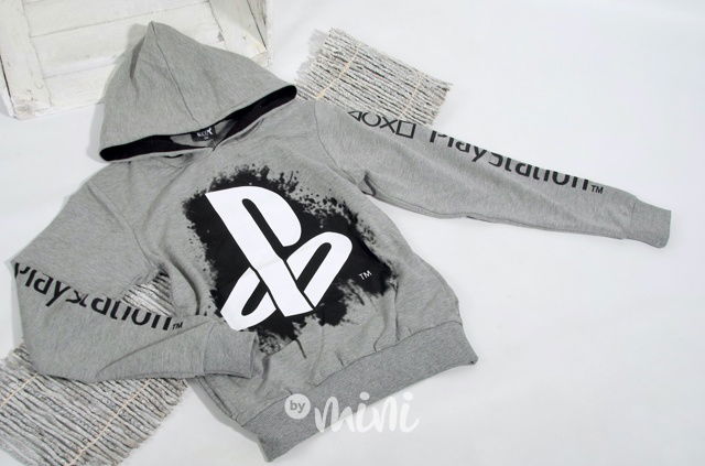 Playstation mikina - grey/black