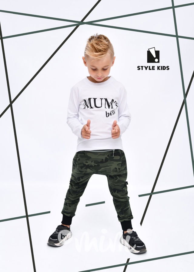 Baggy s kapsičkou a zipem - army