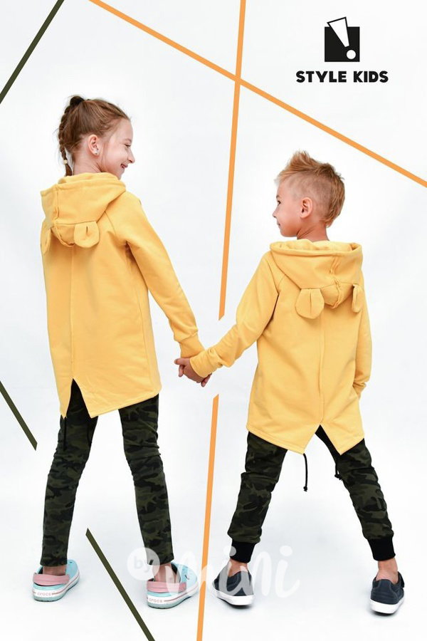 *HIT* Long mikina ouška - mustard