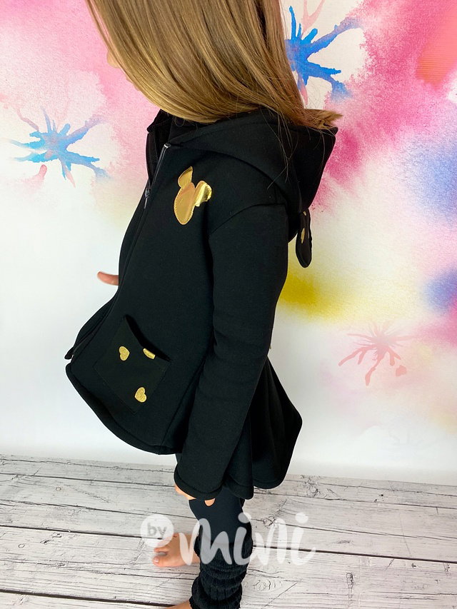 Gold Mickey fleece mikčokabátek - černý