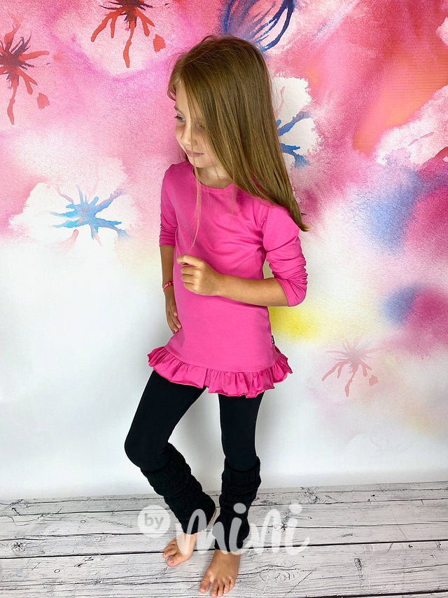 Barbie pink tričkotunika s řasením