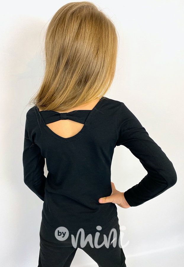 Černá longsleeve blůzka s mašličkou