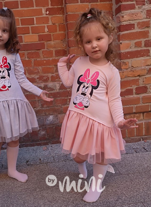 Růžové dětské šaty Minnie