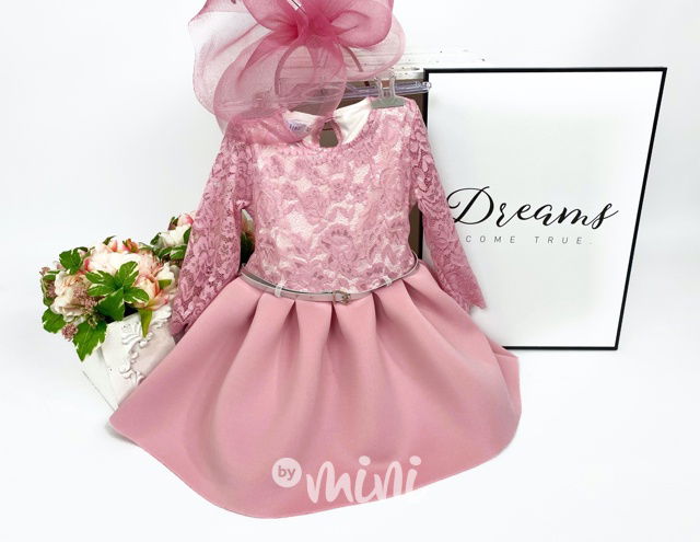 Dívčí slavnostní šaty starorůžové