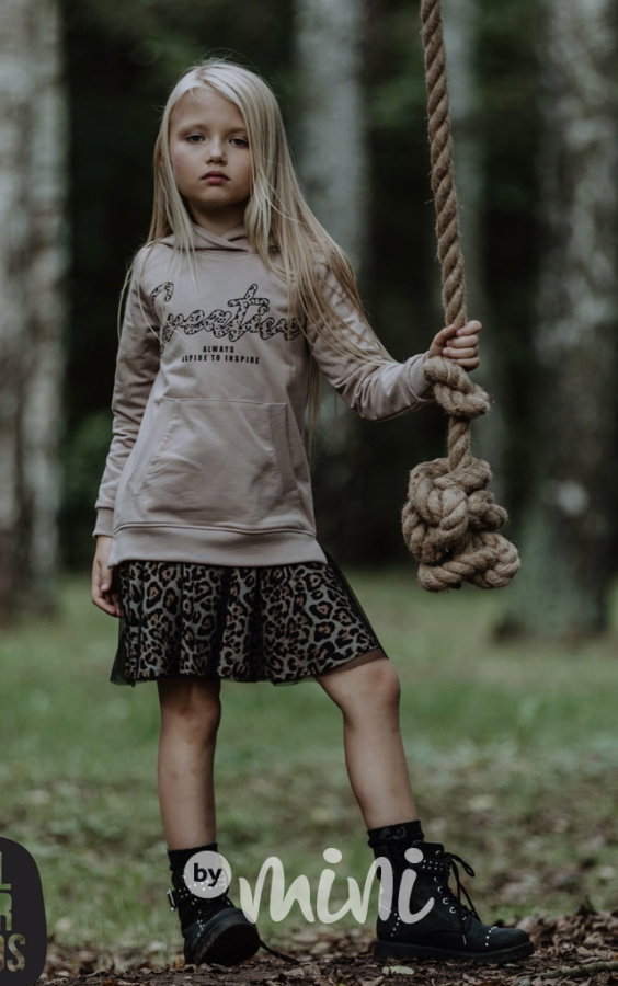 Inspire hoodie šaty se sukní - macadamia *by AFK*
