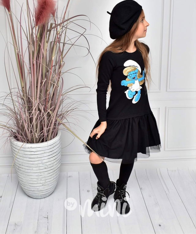 Dětské šaty s tylem - Šmoulinka