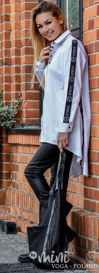 Long dívčí košile s páskem - bílá *Voga*