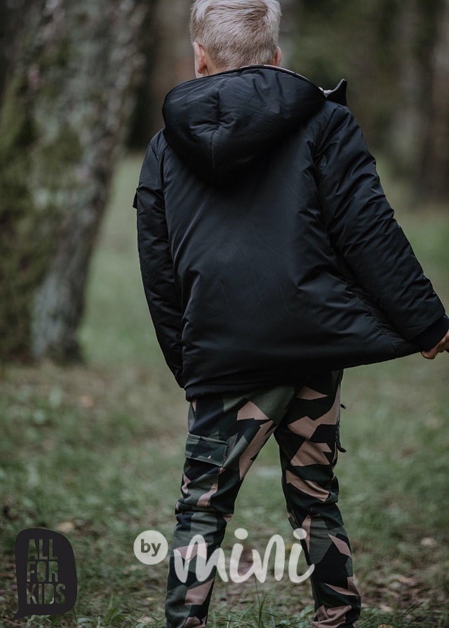 Zimní bunda black/army *by AFK*