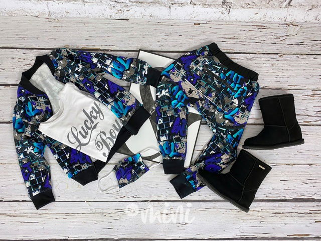 Blue graffiti chlapecká mikina