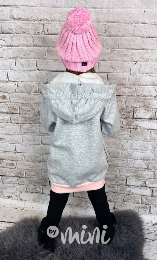 Růžový kulich s bambulí + dlouhá šála