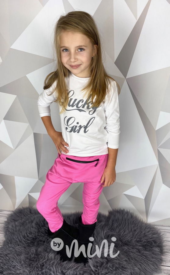 TERMO baggy tepláky s kapsičkou - pink