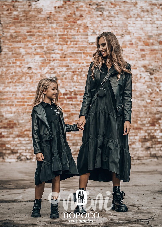 Eco leather bunda černá #MiniMe