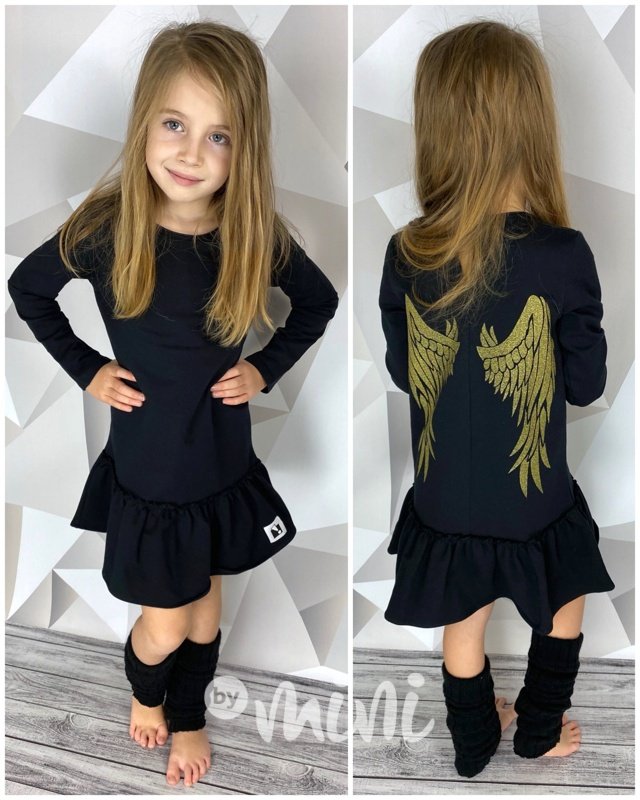 Black GOLD wings šaty