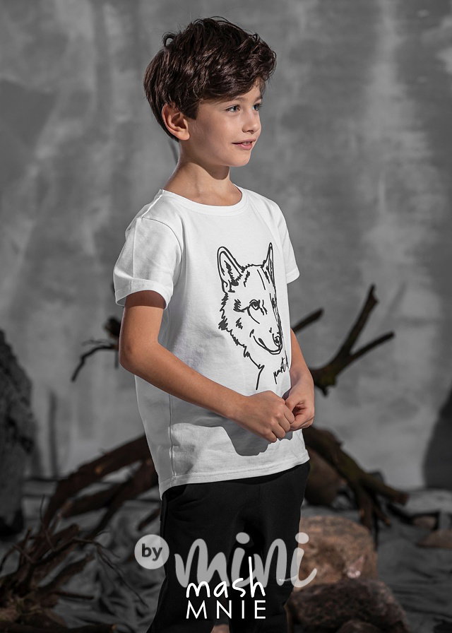 Triko 3D WOLF bílé *MashMnie*