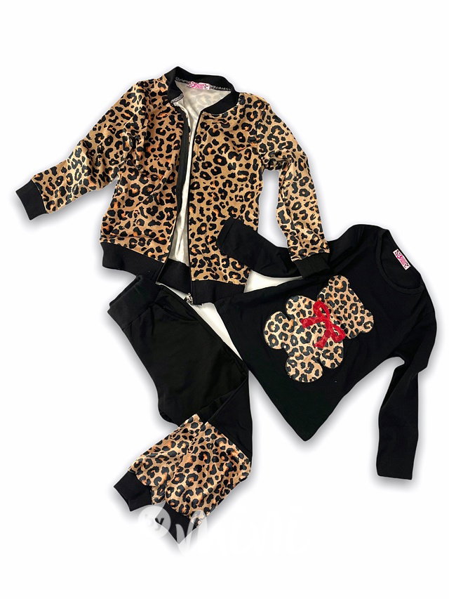 Leopard BEAR velur 3pcs souprava