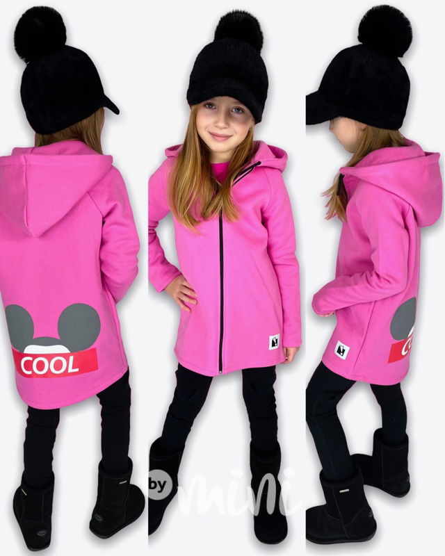 Růžová COOL dětská dlouhá flísová mikina