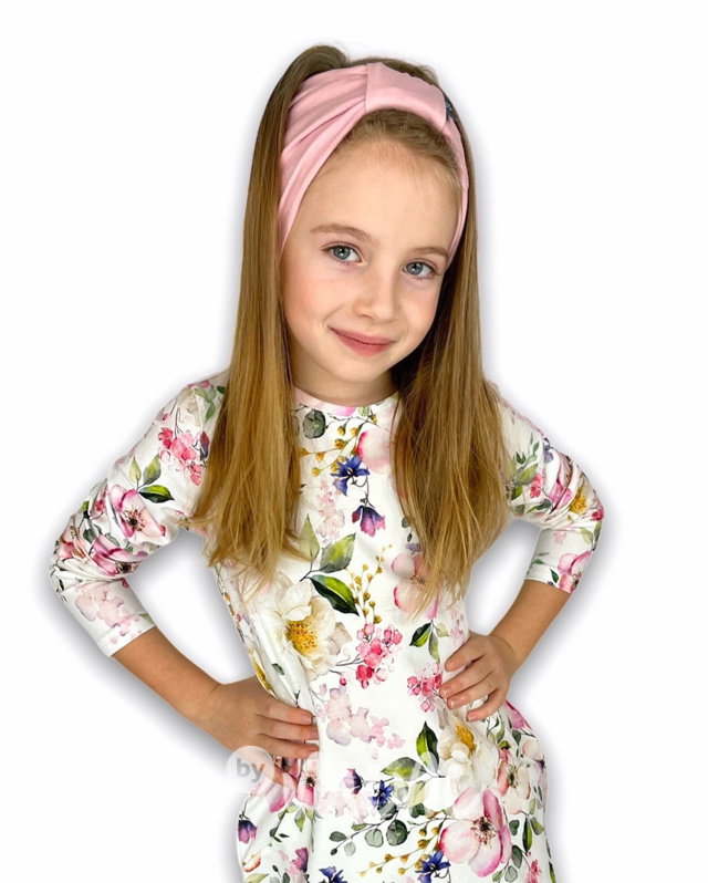 Pudrová pink basic stretch čelenka