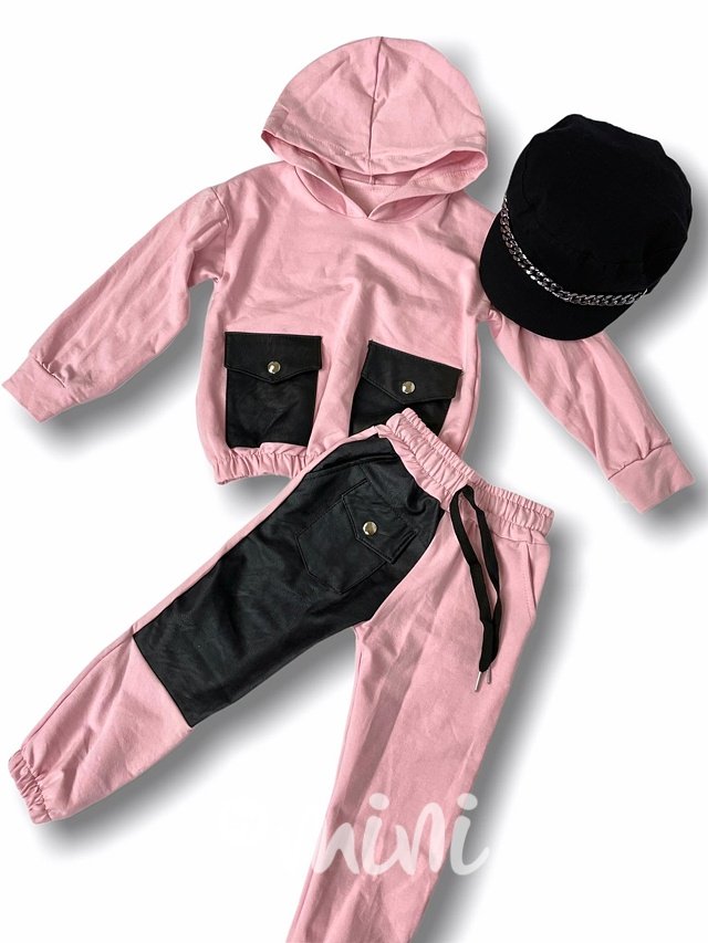 Leather & Cotton trendy dívčí souprava pudder pink
