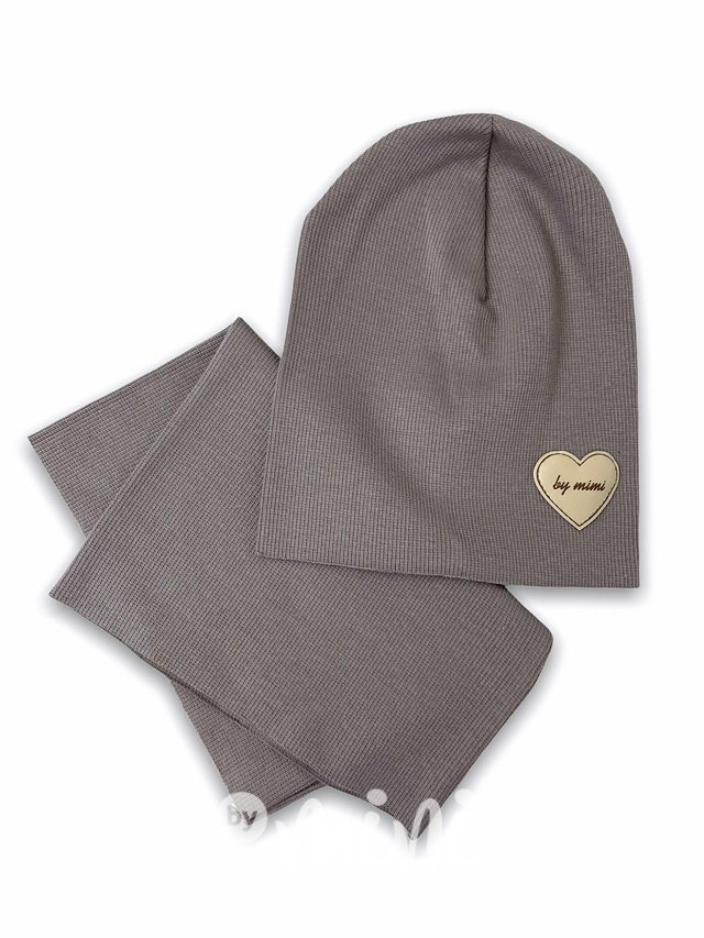 Steel žebrovaná beanie čepka s nákrčníkem