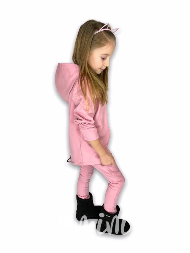 Světle růžové dětské dívčí baggy v pase na gumu 
