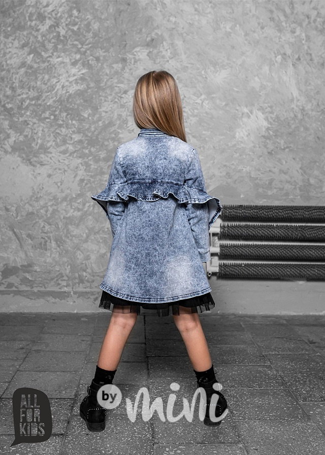 Jeans košilová dívčí tunika ice blue *AFK*