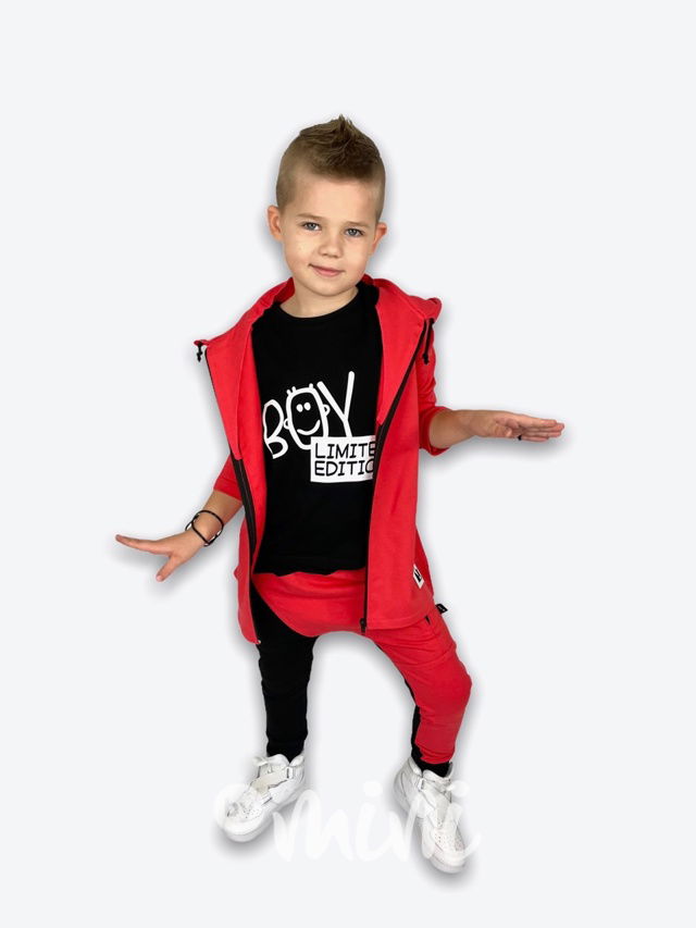 Street boy baggy tepláky black/papaya