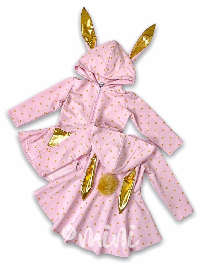 Bunny mikčokabátek pink/gold