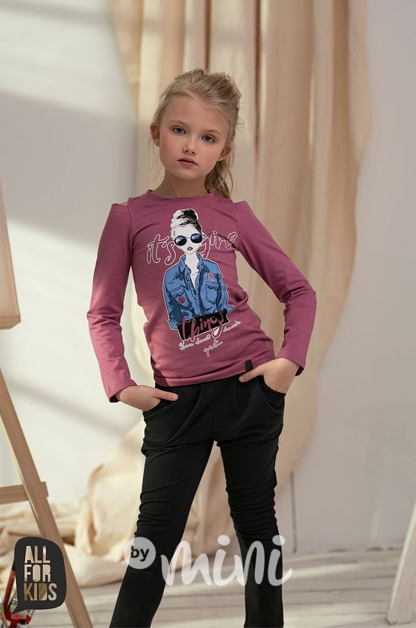 Bavlněné dívčí baggy černé tepláky 